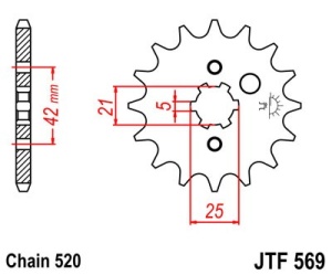 Pinion fata JT JTF 569-18 18T, 520 - Img 2