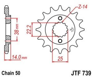 Pinion fata JT JTF 739-15 15T, 530 - Img 2