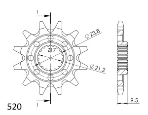 Pinion fata SUPERSPROX CST-1441:12 12T, 520 - Img 2