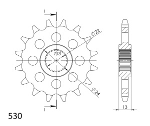 Pinion fata SUPERSPROX CST-3411:16 16T, 530 - Img 2