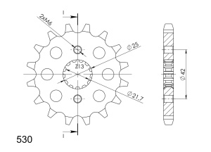 Pinion fata SUPERSPROX CST-513:16 16T, 530 - Img 2