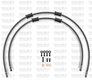 RACE Front brake hose kit Venhill POWERHOSEPLUS SUZ-7029FB-CB (2 conducte in kit) Carbon hoses, black fittings - Img 1