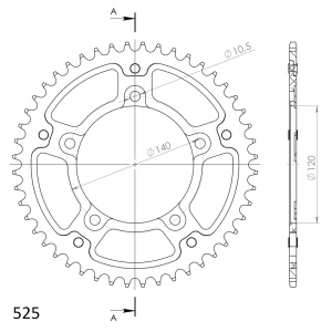 Rear sprocket SUPERSPROX STEALTH RST-1792:47-GLD auriu 47T, 525 - Img 2