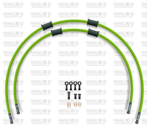 STANDARD Front brake hose kit Venhill POWERHOSEPLUS YAM-9002FB-GR (2 conducte in kit) Green hoses, black fittings
