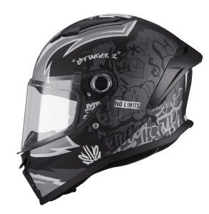 Casca integrala MT Stinger 2 Kids Tagger B2 negru mat - tip viziera: MT-V-28B - casca de copii