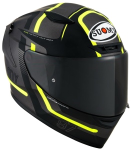 Casca integrala SUOMY TRACK-1 NINETY SEVEN MATT GUN METAL YELLOW ECE 22.06 - Img 3