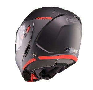 Casca modulabila (flip-up) Caberg model Horus X Ray L7 negru/gri/rosu fluor mat Pinlock ready - lentila Pinlock inclusa - Img 4