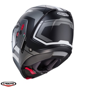 Casca modulabila (flip-up) Caberg model Horus X Road M4 negru/gun metal (titanium)/alb mat Pinlock ready - lentila Pinlock inclusa - Img 3