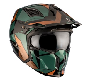 Casca MT Streetfighter SV S P1R A9 verde lucios (ochelari soare integrati) - masca (protectie) barbie si cozoroc detasabile - omologare noua ECE 22.06 - Img 2