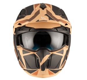 Casca MT Streetfighter SV S P1R B9 maro mat (ochelari soare integrati) - masca (protectie) barbie si cozoroc detasabile - omologare noua ECE 22.06 - Img 3