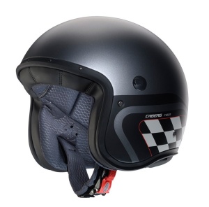 Casca open face (jet) Caberg model Freeride X Daytona O9 matt gun (titanium)/negru/alb mat (fibra de sticla) - Img 2