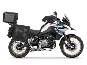 Complete set of SHAD TERRA TR40 adventure saddlebags and SHAD TERRA BLACK aluminium 37L topcase, including mounting kit SHAD BMW F750 GS / F850 GS