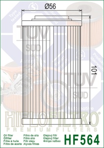 Filtru de ulei HIFLOFILTRO HF564 - Img 2