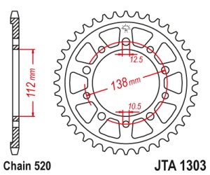 Foaie spate ALU JT JTA 1303-48BLK 48T, 520 Negru - Img 2