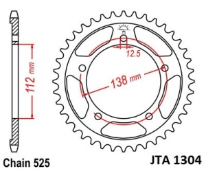 Foaie spate ALU JT JTA 1304-43 43T, 525 - Img 2