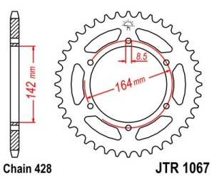 Foaie spate JT JTR 1067-52 52T, 428 - Img 2