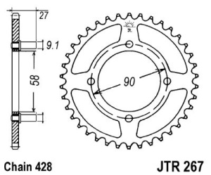 Foaie spate JT JTR 267-39 39T, 428 - Img 2