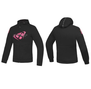 Geaca (hanorac tip hoodie) motociclete femei Urban Ixon vara model Touchdown LS culoare: negru/roz - Img 3