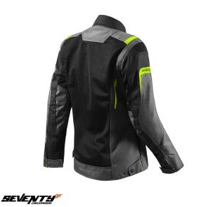 Geaca moto femei Seventy model SD-JT68 Sahara gri/galben fluor - Img 2