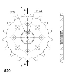 Kit de lant D.I.D Chain - Argintiu chain 520 VX, X-ring (X, NX, QX, XS), CHK front sprocket SUPERSPROX, CHK rear sprocket JT pentru APRILIA RS 125 2T 2004-2005 - Img 3