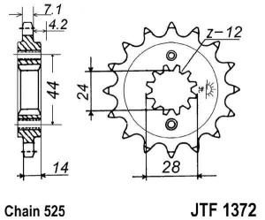 Kit de lant D.I.D Chain - Argintiu chain 525 VX, X-ring (X, NX, QX, XS), CHK front sprocket JT, CHK rear sprocket JT pentru HONDA VT 750 DC Black Widow 2000-2003 - Img 3