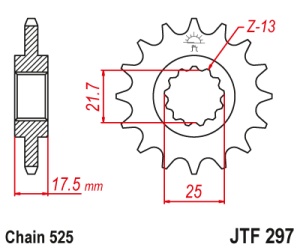 Kit de lant D.I.D Chain - Argintiu chain 525 ZVM-X, X-ring (X, NX, QX, XS), CHK front sprocket JT, CHK rear sprocket JT pentru HONDA CB-1 400 F 1991 - Img 3