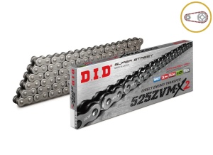 Kit de lant D.I.D Chain - Argintiu lant 525 ZVM-X, X-Ring, pinion fata SUPERSPROX, foaie spate SUPERSPROX pentru HONDA XL 1000 V Varadero 1999-2013 - Img 1
