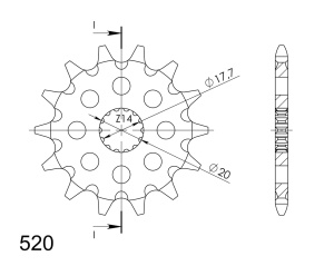 Kit de lant D.I.D Chain - Auriu chain 520 MX, Non-sealed, CHK front sprocket SUPERSPROX, CHK rear sprocket SUPERSPROX pentru GAS GAS EC 125 (<2016) 2003-2012 - Img 3