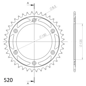Kit de lant D.I.D Chain - Auriu chain 520 VX, X-ring (X, NX, QX, XS), CHK front sprocket SUPERSPROX, CHK rear sprocket SUPERSPROX pentru KTM SMC 625 2005 - Img 5