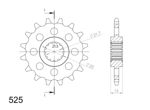 Kit de lant D.I.D Chain - Auriu chain 525 VX, X-ring (X, NX, QX, XS), CHK front sprocket SUPERSPROX, CHK rear sprocket SUPERSPROX pentru TRIUMPH Daytona 600 2003-2004 - Img 3
