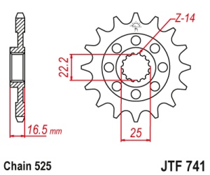 Kit de lant D.I.D Chain - Auriu chain 525 VX, X-ring (X, NX, QX, XS), CHK front sprocket JT, CHK rear sprocket JT pentru DUCATI Hypermotard 821 2014-2015 - Img 3