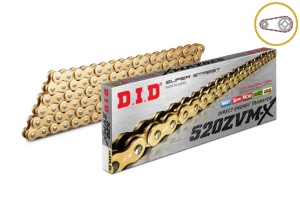 Kit de lant D.I.D Chain - Auriu lant 520 ZVM-X, X-Ring, pinion fata JT, aluminiu foaie spate JT pentru HUSQVARNA WR 300 2009-2010