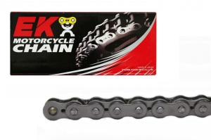 Kit de lant EK - Argintiu chain 428 DEH, Non-sealed, CHK front sprocket JT, CHK rear sprocket JT pentru HONDA XLR 125 R 1998-2001 - Img 1