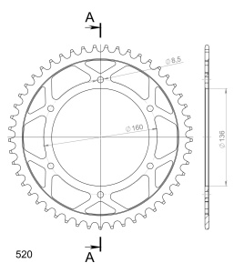 Kit de lant EK - Argintiu chain 520 SRO, O-ring, CHK front sprocket SUPERSPROX, CHK rear sprocket SUPERSPROX pentru APRILIA Moto 650 1995-2000 - Img 5