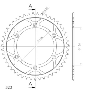 Kit de lant EK - Argintiu chain 520 SRX, X-ring (X, NX, QX, XS), CHK front sprocket SUPERSPROX, CHK rear sprocket SUPERSPROX pentru HUSQVARNA TC 510 (2004>) 2007-2010 - Img 5