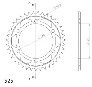 Kit de lant EK - Argintiu chain 525 DEX, X-ring (X, NX, QX, XS), CHK front sprocket JT CHK rubber cushioned, CHK rear sprocket SUPERSPROX pentru KAWASAKI W 650 1999-2006 - Img 5