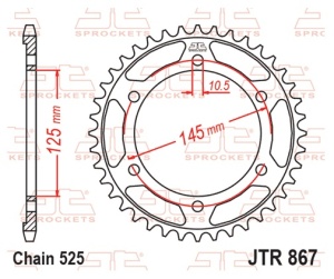 Kit de lant EK - Argintiu lant 525 SRX, X-Ring, pinion fata JT cauciucat, foaie spate JT pentru YAMAHA TDM 850 1991-1995 - Img 6