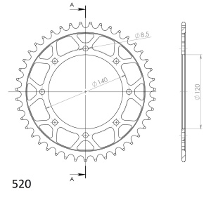 Kit de lant EK - Auriu chain 520 MVXZ, X-ring (X, NX, QX, XS), CHK front sprocket SUPERSPROX, CHK rear sprocket SUPERSPROX pentru KAWASAKI KLR 650 2022-2025 - Img 5