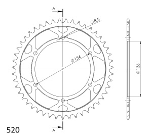 Kit de lant EK - Auriu chain 520 MVXZ, X-ring (X, NX, QX, XS), CHK front sprocket JT CHK rubber cushioned, CHK rear sprocket SUPERSPROX pentru BMW G 650 Xcountry 2007-2008 - Img 5