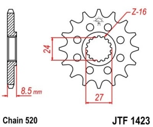 Pinion fata JT JTF 1423-17 17T, 520 - Img 2