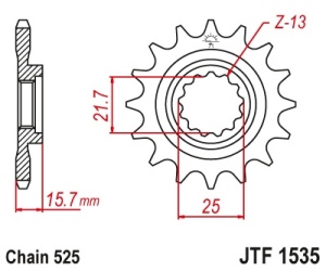 Pinion fata JT JTF 1535-15 15T, 525 - Img 2