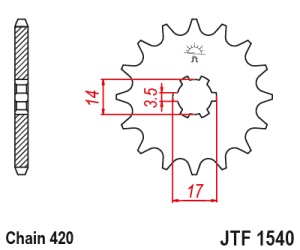 Pinion fata JT JTF 1540-14 14T, 420 - Img 2