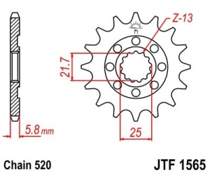 Pinion fata JT JTF 1565-12 12T, 520 - Img 2