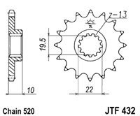 Pinion fata JT JTF 432-12 12T, 520 - Img 2
