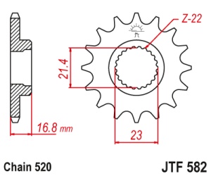 Pinion fata JT JTF 582-16 16T, 520 - Img 2