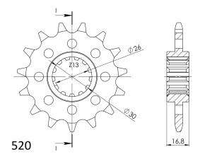 Pinion fata SUPERSPROX CST-1269:15 15T, 520 - Img 2