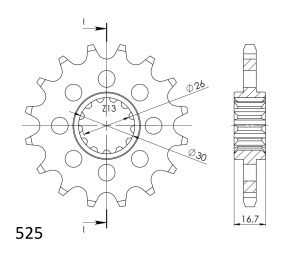 Pinion fata SUPERSPROX CST-1370:17 17T, 525 - Img 2