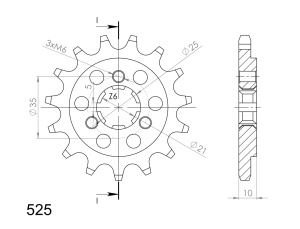 Pinion fata SUPERSPROX CST-1448:15 15T, 525 - Img 2