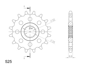 Pinion fata SUPERSPROX CST-301:16 - Img 2