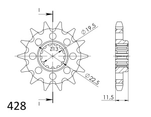 Pinion fata SUPERSPROX CST-409:15 15T, 428 - Img 2